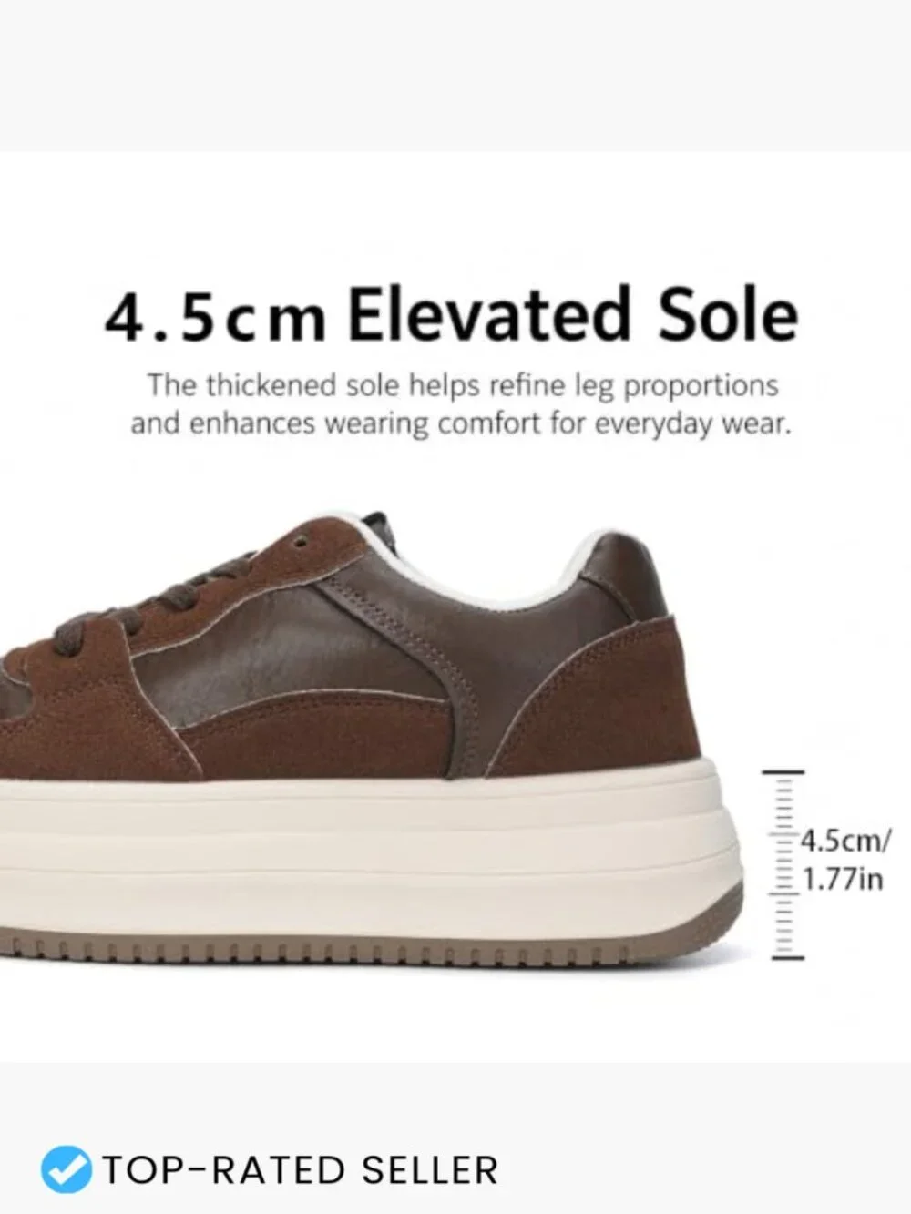 Women's Platform Sneakers Chunky Casual Walking Shoes Lace-Up Lightweight Comfy